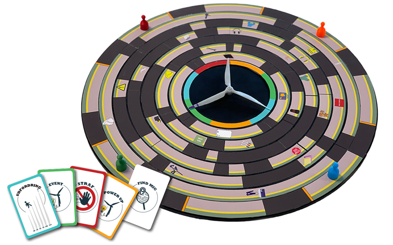 Mockup af brætspil og kort - til brug af onboarding af nye medarbejdere